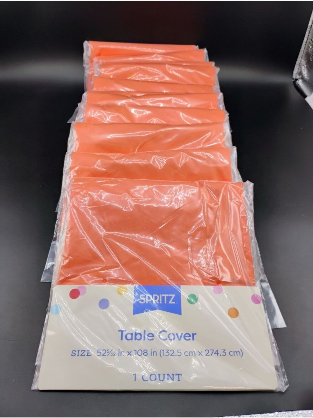Orange Table Covers By Spritz 52.5x108 Inch Pack Of 8 New
